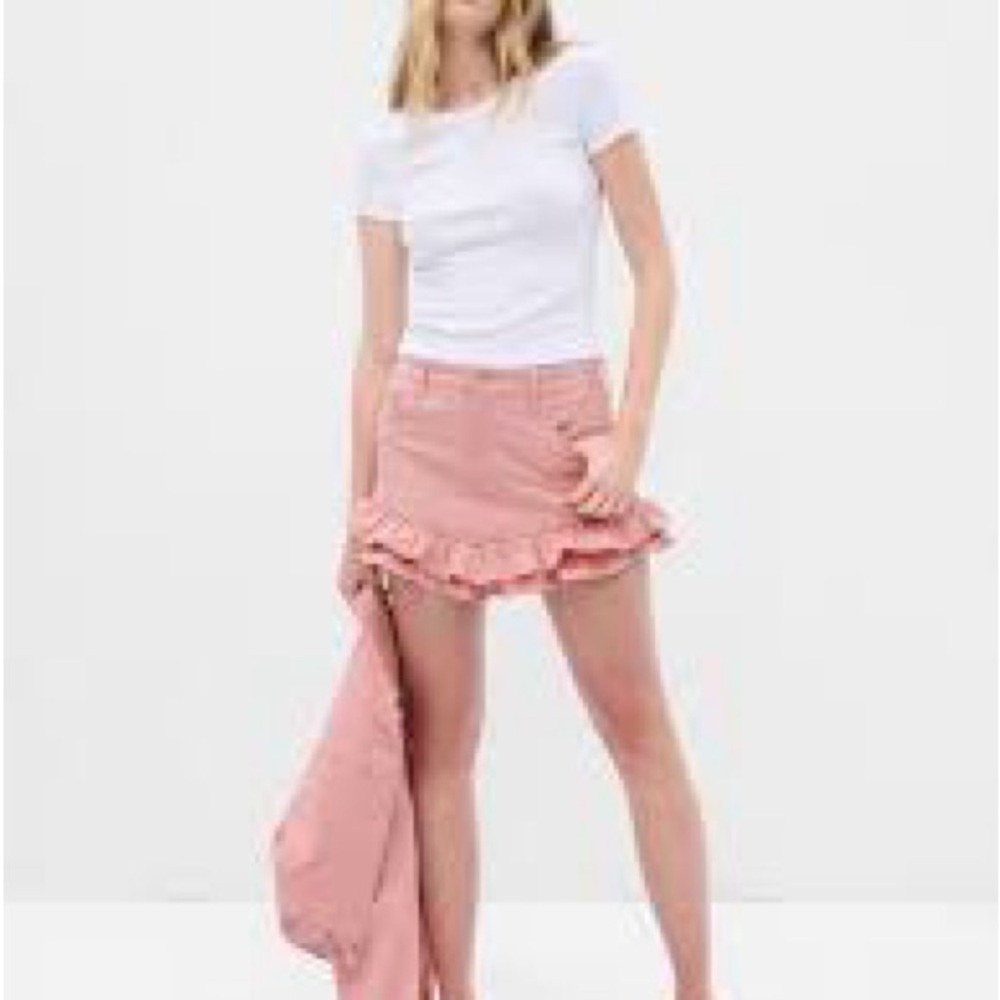 Pink Ruffle Hem Shorts - Picture 3 of 3